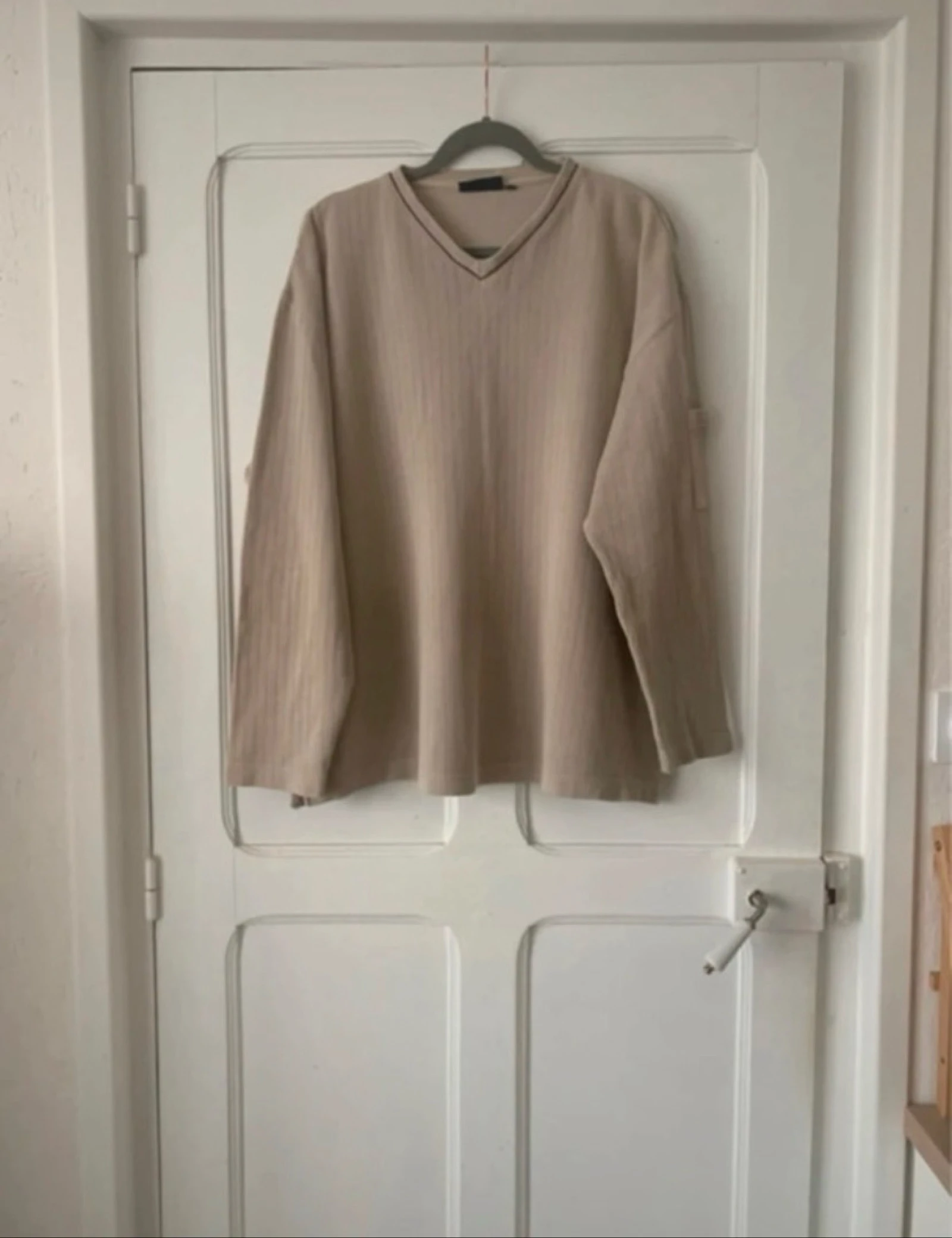 Pull col V vintage crème homme - Taille XL Jules